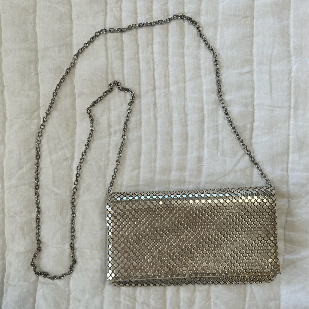 Jessica McClintock Silver Crossbody Bag